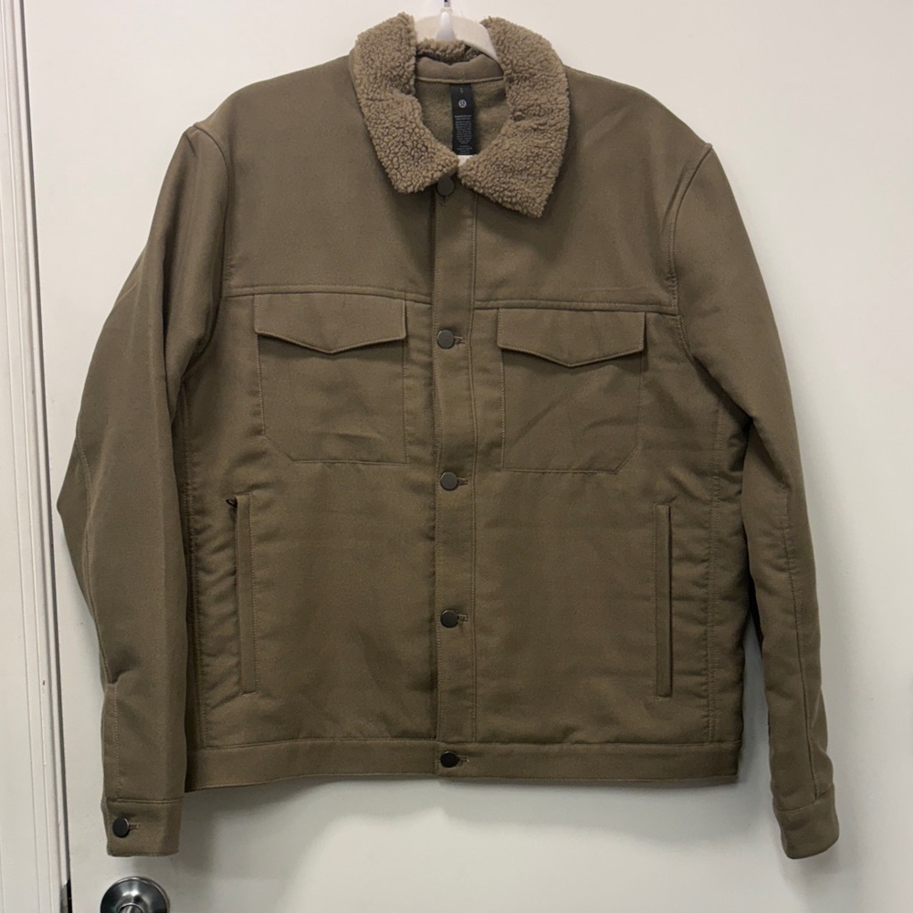 LULULEMON ATHLETICA TAN SHERPA-COLLAR JACKET